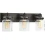 Calhoun Collection Antique Bronze Three-Light Farmhouse Bath Vanity Light Calhoun Collection Antique Bronze Three-Light Farmhouse Bath Vanity Light