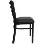 Flash Furniture HERCULES Series Black Ladder Back Metal Restaurant Chair - Black Vinyl Seat