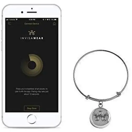 invisawear Smart Jewelry - Personal Safety Device - Silver Expandable Bracelet invisawear Smart Jewelry - Personal Safety Device - Silver Expandable Bracelet