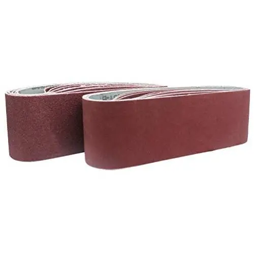 KALIM 3x21-Inch Sanding Belt, 18 Pack (3 Each of 60, 80, 120, 180, 240, 400 Grits) Aluminum Oxide Belt, Premium Sandpaper for Portable Belt Sander, Woodworking, Metal Polishing