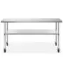 GRIDMANN NSF Stainless Steel Commercial Kitchen Prep & Work Table w/ 4 Casters (Wheels) - 60 in. x 30 in. GRIDMANN NSF Stainless Steel Commercial Kitchen Prep & Work Table w/ 4 Casters (Wheels) - 60 in. x 30 in.