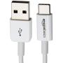 Amazon Basics USB Type-C to USB-A 2.0 Male Charger Cable, 3 Feet (0.9 Meters), White