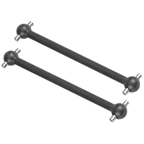 RC Car Drive Shaft, 2 Pcs Remote Control Vehicle Metal Dog Bone Transmission Shaft for HIMOTO 1/10 Scale RC Car Accessory(Black)