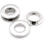 CRAFTMEmore Metal Push Snap Together Grommet Flat Surface Snap Rings Eyelet O-Rings Purse Loop Easy Installation Pack of 4 Complete Rings (17mm (11/16''), Silver)