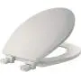 BEMIS 500EC 000 Toilet Seat with Easy Clean & Change Hinges, ROUND, Durable Enameled Wood, White