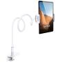 Gooseneck Tablet Mount Holder for Bed - Lamicall Flexible Tablet Arm Clamp for Bed Compatible with Pad Mini 7.9, Air 9.7, Pro 10.5, Switch, Galaxy Tabs, More 4.7-11'' Device - White