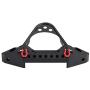 Zouminy RC Car Metal Front Bumper with 2 LED Lights for Traxxas T RX-4 1/10 Scale Crawler (Black)