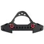 Zouminy RC Car Metal Front Bumper with 2 LED Lights for Traxxas T RX-4 1/10 Scale Crawler (Black)