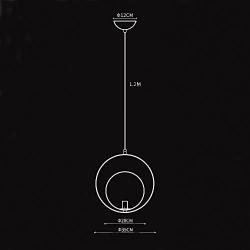 H XD GLOBAL Modern Fashion Spherical Gold Metal & Glass Hanging Light, Pendant Lighting Base on E27 Bulb(Circle 20cm)