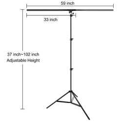 Emart T-Shape Portable Background Backdrop Support Stand Kit 5ft Wide 8.5ft Tall Adjustable Photo Backdrop Stand with 4 Spring Clamps