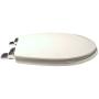 Bath Décor 1F1E7-00CH Premium Molded Wood Elongated Toilet Seat with Slow Close Metal Chrome Hinge & OSG, White