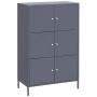 SONGMICS Metal Storage Cabinets with 6 Doors, Multipurpose Storage Locker, 3-Tier Office Cabinets, Max. Load Capacity 33 lb per Tier, Gray UOMC06GB