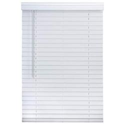 Lotus & Windoware 2'' Faux Wood Blind, 34.5'' W x 72'' H, White Wood Grain Textured Finish