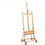 ShowMaven Multi-Function Studio Artist Easel, H-Frame Extra Large 360-Degree Spinner Wheel Rolling Adjustable Height, Red Beech Wood Studio Painting Stand ShowMaven Multi-Function Studio Artist Easel, H-Frame Extra Large 360-Degree Spinner Wheel Rolling Adjustable Height, Red Beech Wood Studio Painting Stand