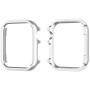 Leotop Compatible with Apple Watch Case 44mm 40mm Series 6 5 4 SE, Metal Bumper Protective Cover Aluminum Alloy Frame Bling Shiny Shockproof Protector Shell Compatible iWatch (Matte Silver, 40mm)