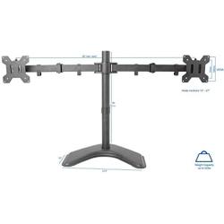 VIVO STAND-V002F Dual LED LCD Monitor Free-Standing Desk Stand for 2 Screens up to 27 Inch Heavy-Duty Fully Adjustable Arms with Max VESA 100x100mm