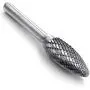 YUFUTOL SH-5 Tungsten Carbide Burr Flame Shape Double Cut Rotary Burrs File(1/2cutter Dia ， 1.25Cutter Length) with 1/4 (6.35mm) Shank dia