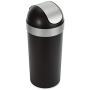 Umbra Venti 16.5-Gallon Swing Top Kitchen Trash Can – Large, 35-inch Tall Garbage Can for Indoor, Outdoor or Commercial Use, Black/Nickel