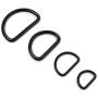 Metal D Ring Non Welded D-Rings Electroplated Black 1 Inch (100 Pack)