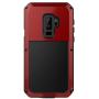 Galaxy S9 Plus Case, LUSTAM Water Resistant Shockproof Aluminium Alloy Rubber Tank Case for Samsung Galaxy S9 Plus- Red