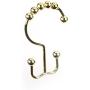 2lbDepot Double Shower Curtain Hooks Rings (Gold Decorative Finish) Premium Rust Resistant Stainless Steel Metal Hook, Brass Roller Balls Glide on Shower Rods, Set of 12