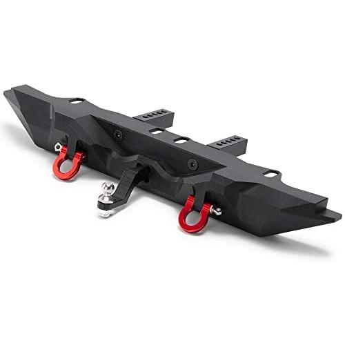RCLions Metal Rear Bumper with 2 Shackles/Trailer Hitch for TRX4 1/10th RC Crawler Car
