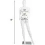 Giantex Female Mannequin Dress Form Display Manikin Torso Stand Realistic Metal Stand Plastic Detachable Clothing Full Body Mannequin W/Base White 5.8 FT, White