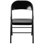 LIVING TRENDS Marvelius Series Double Braced Black Metal Folding Chair