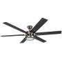 Honeywell Ceiling Fans 51035-01Kaliza Modern LED Ceiling Fan with Remote Control, 6 Blade Large 56'', Gun Metal 52''