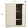 INTERGREAT Steel Storage Cabinet with Lock, Lockable Metal Storage Cabinet with 2 Doors Locking Counter Cabinet for Home Office (Grey)
