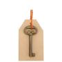Skeleton Key, Antique Finish Classic Brass Metal, Mortise Locks Rim Architectural Barrel Lock Key, Vintage Cabinet Dresser Draw Grandfather Clock (Shank Length 1 3/4 Inch, Bit 1/4 X 1/4 Inch) S5591