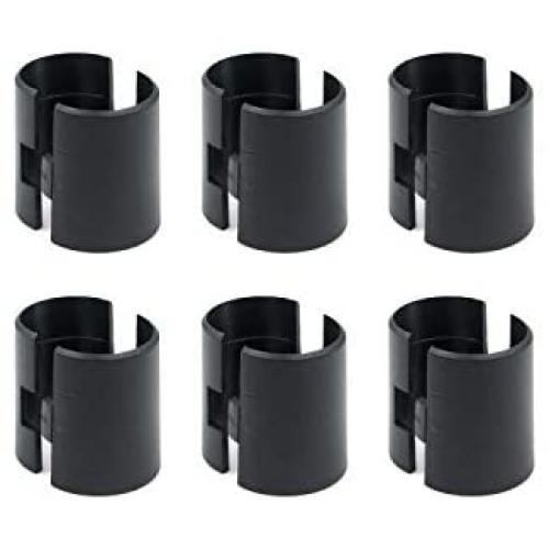 Geesatis Shelves Parts 6 Set / 12 Pack Wire Shelving Shelf Lock Clips Black Split Sleeves Shelving Metal Rack Locking Metro Clip for Diameter 1.5Inch / 38mm Shelving