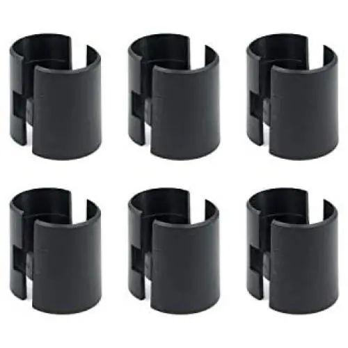 Geesatis Shelves Parts 6 Set / 12 Pack Wire Shelving Shelf Lock Clips Black Split Sleeves Shelving Metal Rack Locking Metro Clip for Diameter 1.5Inch / 38mm Shelving
