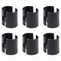 Geesatis Shelves Parts 6 Set / 12 Pack Wire Shelving Shelf Lock Clips Black Split Sleeves Shelving Metal Rack Locking Metro Clip for Diameter 1.5Inch / 38mm Shelving