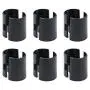 Geesatis Shelves Parts 6 Set / 12 Pack Wire Shelving Shelf Lock Clips Black Split Sleeves Shelving Metal Rack Locking Metro Clip for Diameter 1.5Inch / 38mm Shelving