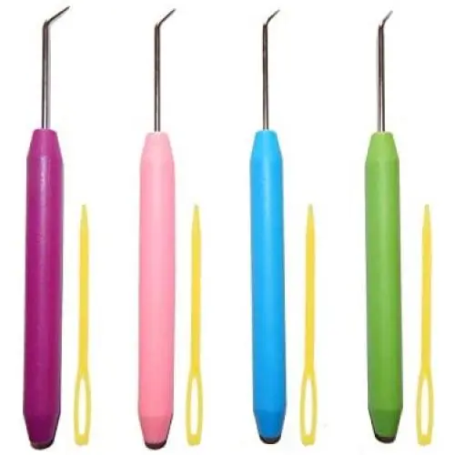 4 Pieces Colorful Knitting Loom Hook Tool Loom Knit Hook Set Looming Hooks Crochet Hooks Sewing Needles Knitting Needles for Knitting Looms Knitting Boards