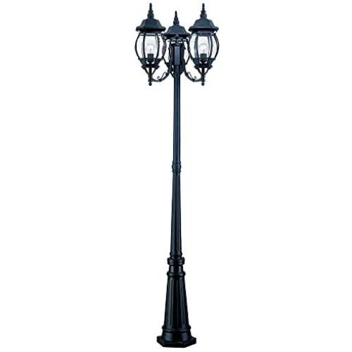 Acclaim 5179BK Chateau Collection 3-Head Surface Mount Outdoor Combination Post Light, Matte Black