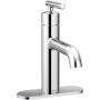 Moen 6145 Gibson One Handle Single Hole Modern Bathroom Sink Faucet with Optional Deckplate, 1 count, Chrome