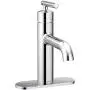 Moen 6145 Gibson One Handle Single Hole Modern Bathroom Sink Faucet with Optional Deckplate, 1 count, Chrome Moen 6145 Gibson One Handle Single Hole Modern Bathroom Sink Faucet with Optional Deckplate, 1 count, Chrome