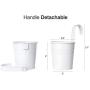 Dahey 8 Pcs Hanging Flower Pots Metal Iron Bucket Planter for Railing Fence Balcony Garden Home Decoration Flower Holders with Detachable Hooks, White, 4 Inches