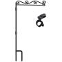 HOOSUN Garden Flag Stand, Premium Garden Flag Pole Holder Black Metal Powder-Coated Weather-Proof Paint, 37.9''H x 15.7''W for Outdoor Garden Lawn Without Flag