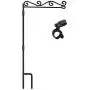HOOSUN Garden Flag Stand, Premium Garden Flag Pole Holder Black Metal Powder-Coated Weather-Proof Paint, 37.9''H x 15.7''W for Outdoor Garden Lawn Without Flag