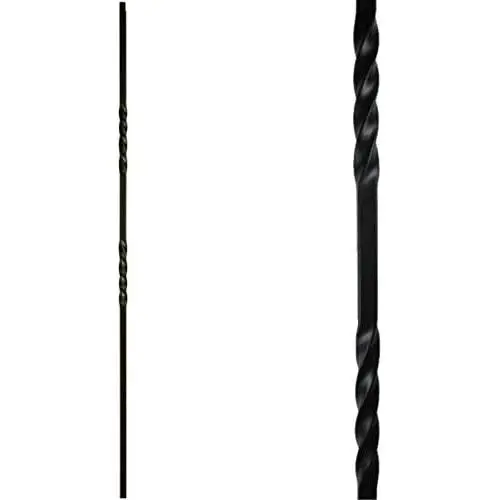 Staircase Iron Balusters (Box of 10) Stair Parts Double Twist 1/2'' Square Metal Balusters - Hollow Staircase Metal Spindles (Real Satin Black not Matte) Staircase Iron Balusters (Box of 10) Stair Parts Double Twist 1/2'' Square Metal Balusters - Hollow Staircase Metal Spindles (Real Satin Black not Matte)