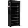 Shoe Rack Free Standing 9-Tier Black Foldable Shoe Rack Metal Shoe Tower 27 Pair Nonwoven Fabric Cover Shoe Storage Organizer Unit Entryway Shelf Stackable Cabinet Durable Metal Shelves (BLACK)