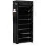 Shoe Rack Free Standing 9-Tier Black Foldable Shoe Rack Metal Shoe Tower 27 Pair Nonwoven Fabric Cover Shoe Storage Organizer Unit Entryway Shelf Stackable Cabinet Durable Metal Shelves (BLACK)
