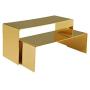 RY DISPLAY Golden Metal Shoe Handbag Display Riser Stand Stainless Steel Shoe Bag Riser Holder Jewelry Display Riser Shelf Showcase Fixtures Set of 2