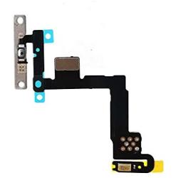 Power Button Flex Cable for iPhone 11- On/Off Keyboard and Flash Light Ribbon with Metal Bracket Holder Replacement Part