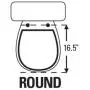 TOPSEAT Round Toilet Seat w/Chromed Metal Hinges, Wood, White TOPSEAT Round Toilet Seat w/Chromed Metal Hinges, Wood, White