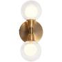 TLOLGT Mini Vintage Industrial Glass Wall Sconce Lighting Fixture Exquisite Double Head Light Luxury Style Wall Lamp Made of Metal with Round Glass Shade for Bedroom Study Room Bar Doorway Restrant