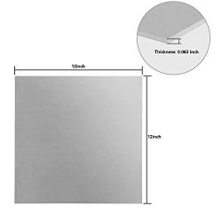 KEILEOHO 2 PCS 6061 T6 Aluminum Sheet Metal, 12 x 12 x 0.063 Inch Thickness, Building Products Plain Aluminum Plate Covered with Protective Film, Heat-Treatable and Corrosion Resistant